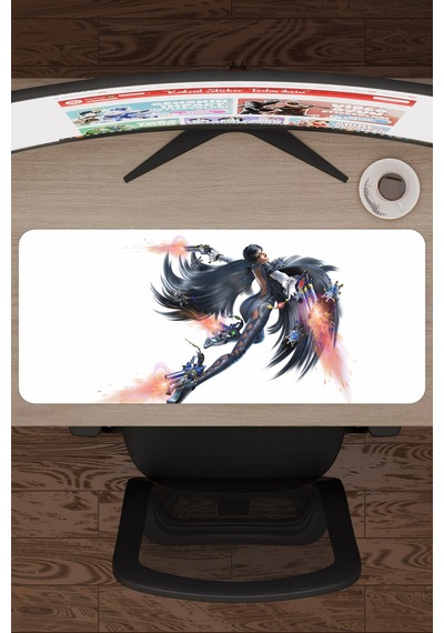 Bayonetta Kaymaz Dikişli Kauçuk Oyuncu Mousepad V2 - 70x30 Xl Gaming Mouse Pad Fare Altlığı