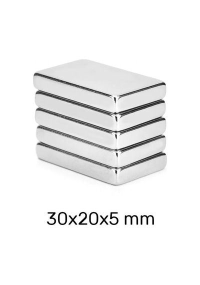 30X20X5 Mm Neodyum Dikdörtgen Güçlü Mıknatıs 10 Adet