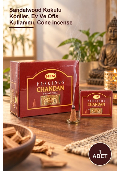 1 Adet Precious Chandan Aromalı Konik Tütsü Sandalwood Kokulu Koniler, Ev Ve Ofis Kullanımı, Cone Incense