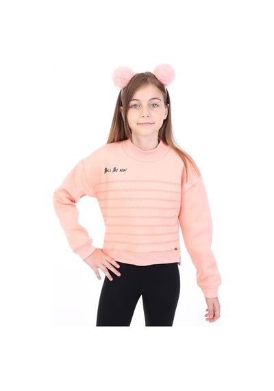Toontoy Kids Toontoy Kız Çocuk Baskılı Sweatshirt Somon
