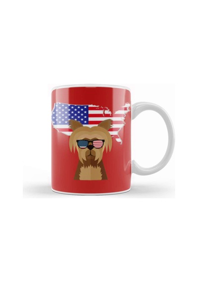 Dog İndependence Day 4th Of July Gift Celebration Patriotic Kupa Bardak Porselen No11432 Karışık