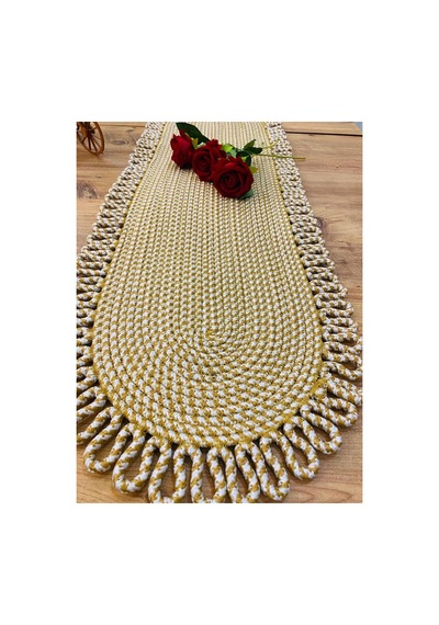 Jüt, Hasır, Dekoratif Masa Örtüsü, Runner 30x80 Cm, Amerikan Servis, Sehpa Örtüsü, Bohem Tarzı Jüt Beyaz Jüt Beyaz