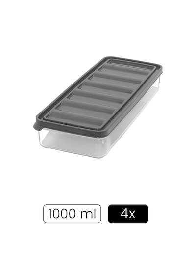Kitchen Life 4 lü 1000 ML Buzdolabı ve Mikrodalga Saklama Kabı - Buzdolabı Organizeri Saklama Kutusu