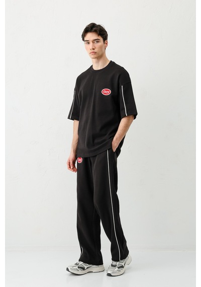 Oversize Baskılı Eşofman Takım V90-21 Siyah