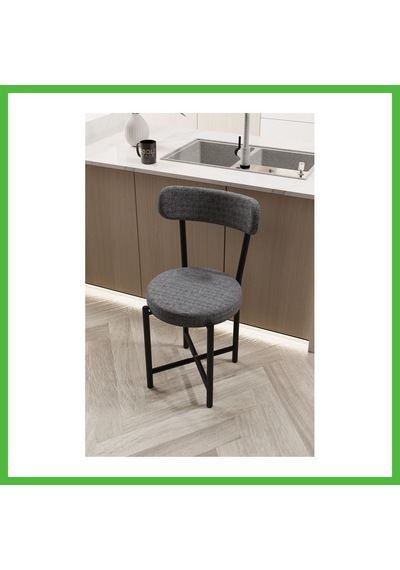 Vaveni Sandalye 1 Adet Keten Kumaş Metal Ayak Modern Mutfak Sandalyesi Cafe Balkon Ofis Teddy 9816 Gri Arz
