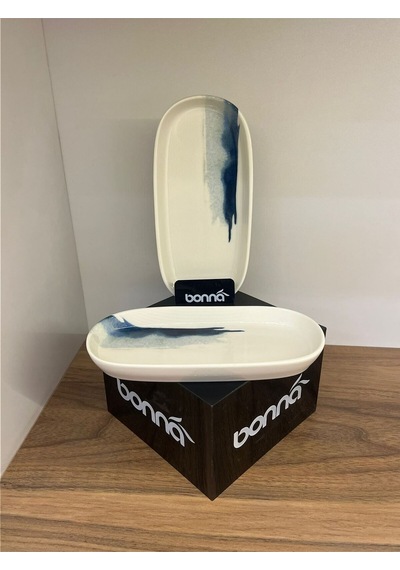 2'li Blue Wave Hygge 18 Cm Oval Servis Sos/meze/kahvaltı/reçel/aperatif Çok Renkli