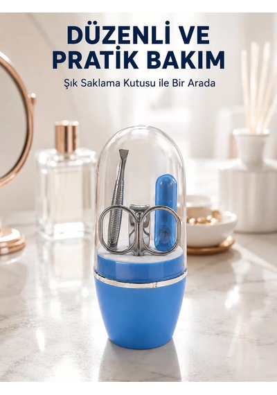 Mavi Tırnak Bakım Seti Çok Amaçlı Manikür Pedikür Kiti Mh-hs0134-9845