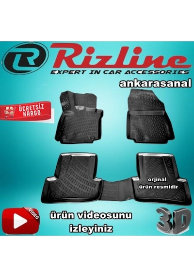 Rizline Renault Clio 4 3D Paspas Havuzlu Siyah Hb 2012-2020 Arası N11.34117