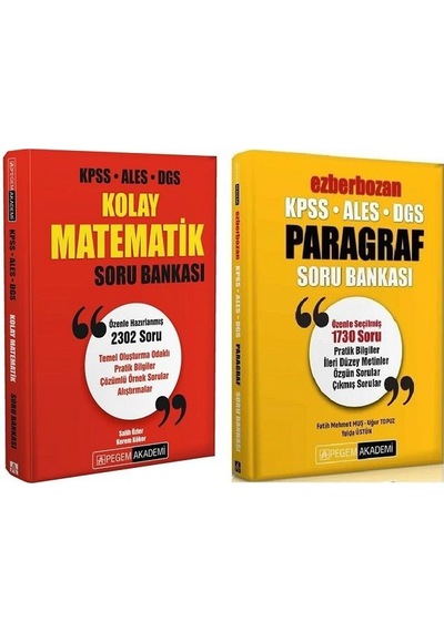 Pegem KPSS ALES DGS Kolay Matematik Ezberbozan Paragraf Soru 2 li