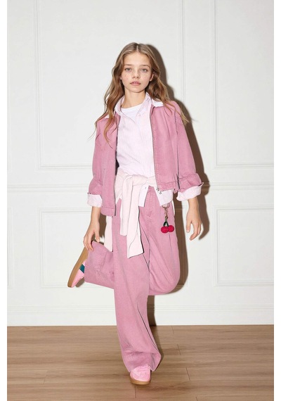 Defacto Wıde Leg Geniş Paça Tensel Pantolon Kız Çocuk G6368a826smpn429 Pembe-pn429