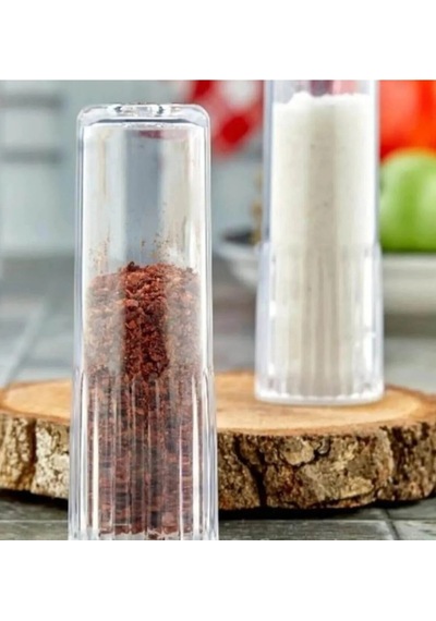 2'li Tuzluk Karabiberlik Şeffaf Pleksi Plastik Turuncu Diğer