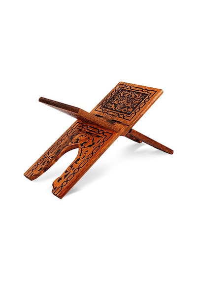 Selçuklu Ahşap Yakma Desenli Rahle 45 x 18.5 CM