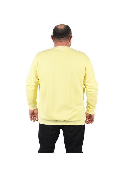 Moc Grande Mocgrande Büyük Beden Sweatshirt V Design 22742 Sarı