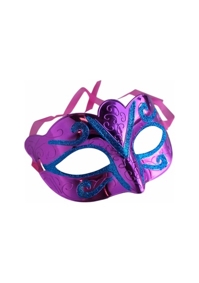 Simli Kabartmalı Fuşya Pembe Yılbaşı Kutlama Maske Gözlüğü Lüks Parti Aksesuarı Diğer