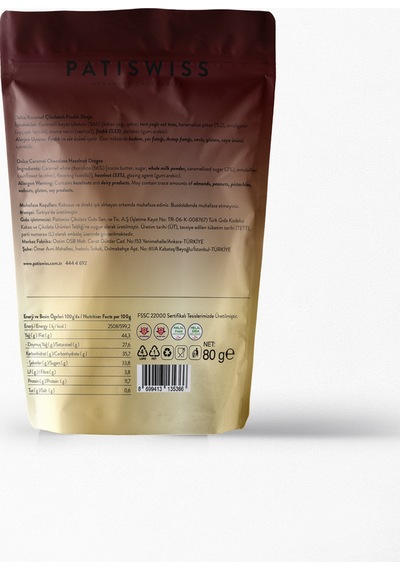 Patiswiss Dolce Karamel Fındık Draje 80 G