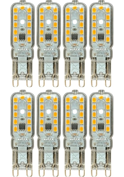 8 Adet Osaka 5w 3000k Sarı Işık G9 Duylu Led Kapsül Ampul
