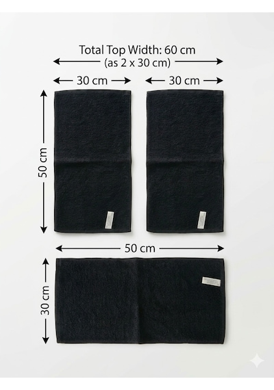 3 Adet Siyah Spor Havlusu 30x50 Cm %100 Pamuklu-yüksek Emici Baumwolle Fitness Ve El Havlusu-yumuşak Doku-spor-gym-el Ve Yüz Havlusu Siyah