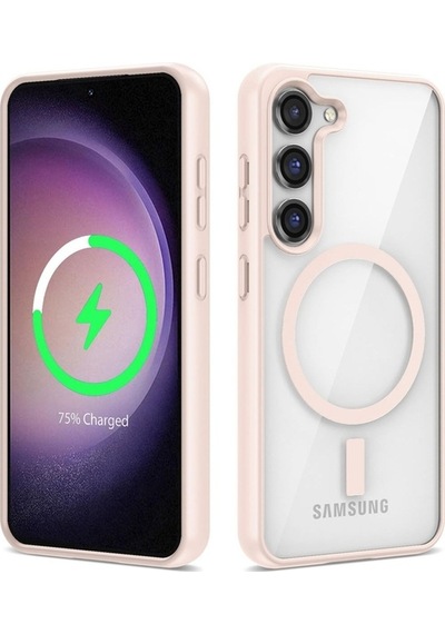 Galaxy S23 Plus Kılıf M-safe Wireless Şarj Özellikli Silikon Zore Ege Kapak Pembe