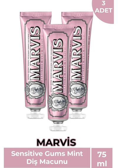 Marvis Sensitive Gums Mint Diş Macunu 3 x 75 ML