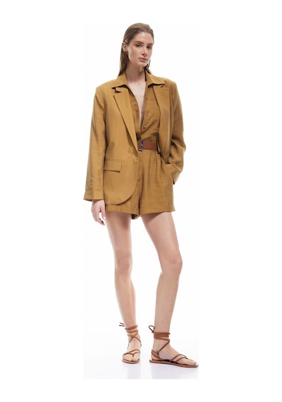 Koton Uzun Kollu Kapaklı Cep Detaylı Kruvaze Blazer Ceket Zeytin Yeşili 5sak50013ew Zeytin Yeşili