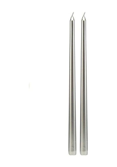 Gümüş Şamdan Mum 25 Cm 2 Adet Beyaz