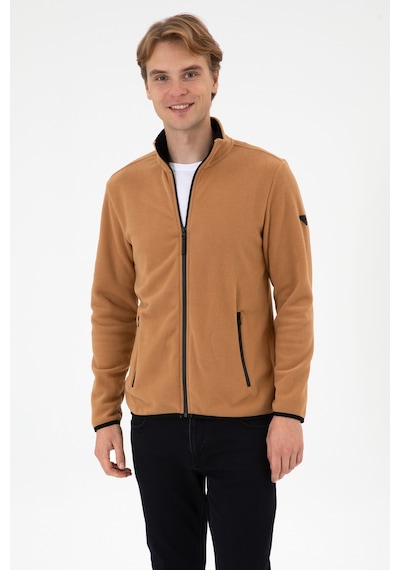 U.S. Polo Assn. Erkek Regular Fit Camel Polar Örme Hırka 50313779-VR233