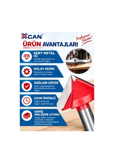 V Kanal Freze Ucu 90 Ø22 Mm 6 Mm Şaft Ahşap Gravür Ve Kanal Açma