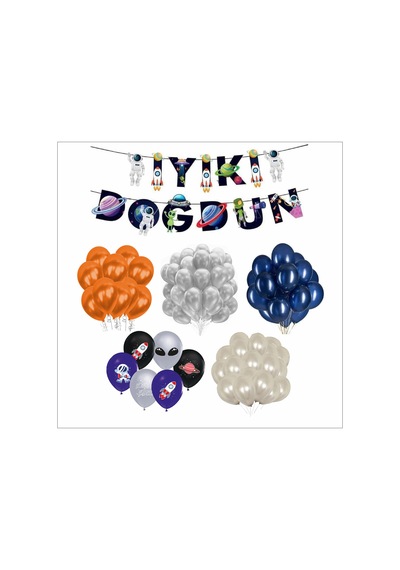 Uzay Temalı Balon+banner Seti 2