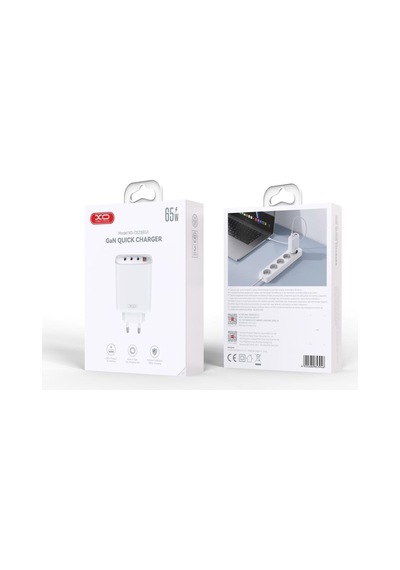 Ce23 Eu 65w Gan 4 Portlu Çoklu Hızlı Şarj Adaptörü Ve Pd Laptop Şarj Başlığı 3x Type-c + 1x Usb-a