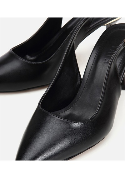Hotiç Kadın Siyah Sivri Burunlu Tokalı İnce Topuklu Arkası Açık Stiletto