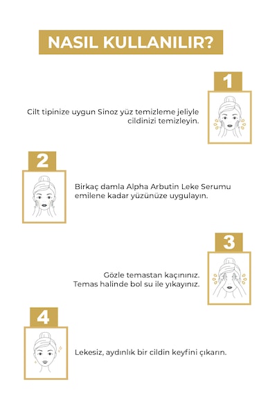Sinoz Koyu Leke Karşıtı Arbutin Cilt Serumu (Niacinamide 5% + Alpha Arbutin 2%) 30 ML