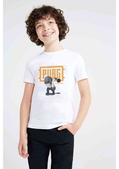 Tshirthane Pubg Pan Baskılı Unisex Çocuk Beyaz T-Shirt