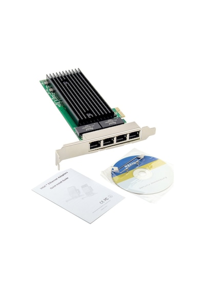 PCI E 4 Port Gigabit Ethernet Ağ Kartı 10 100 1000 Intel 82576