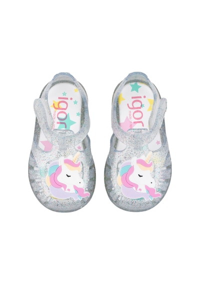 Igor Tobby Unicornio Kız Çocuk Şeffaf Sandalet S10341-386 Şeffaf