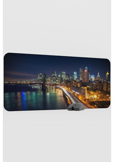 New York Amerika V4 90x40 Xxl Gaming Kauçuk Kaymaz Taban Mouse Pad Fare Altlığı