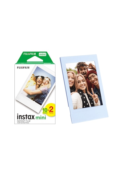 Instax Mini 12 Makine Uyumlu 20'li Film Ve Mavi Fotoğraf Çerçevesi