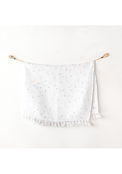 Erkek Bebek Battaniye Blanket 100x120 Ocean Beyaz