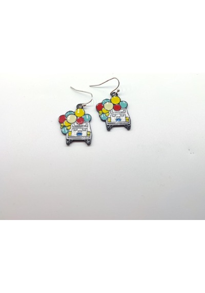 Tedz Collection Balonlu Araba Pin Küpe Çok Renkli