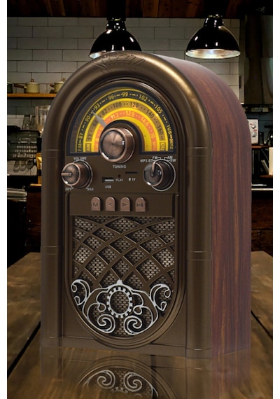 Raiseng R-1950btl Ahşap Görünümlü Retro Radyo - Nostaljik Tasarım Bluetooth Hoparlör