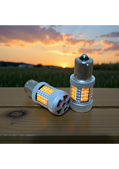 Forg93 Sinyal Led Amerikan Park İçin Uyumlu Fanlı Sinyal Ledi Turuncu Tek Duy 2 Adet 2 Adet Turuncu