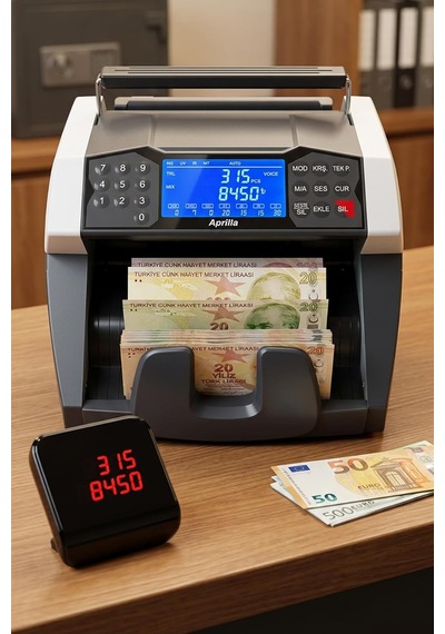 Aprilla Abc-8820 Para Sayma Makinesi / 1000 Adet/dk &amp Oyuncak Banknot Tespit &amp Müşteri Ekranı