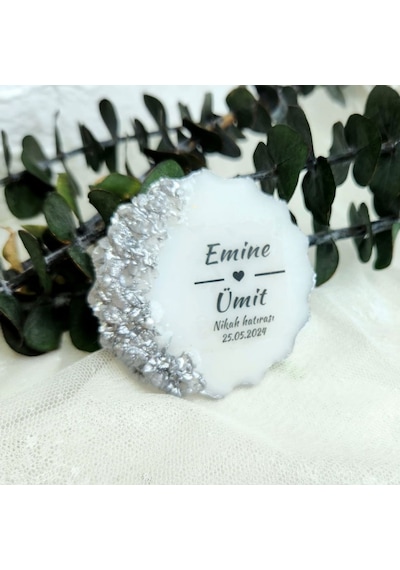 Söz Nişan Nikah Şekeri Hediyelik Magnet Taşlı Epoksi Mag 30 Adet