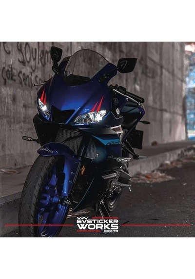 Motor Kaş Sticker Motor Sticker Tüm Motorlara Uyumlu Sağ Sol Göz Sticker Kırmızı