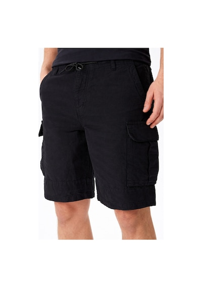 Lacoste Men's Relaxed Fit Black Bermuda Shorts Erkek Kargo Cepli Rahat Kesim Pamuk Keten Şort Siyah