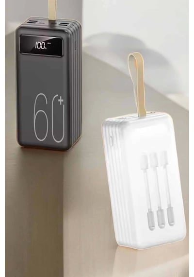 Powerbank 60.000 Mah Hızlı Şarj 4 Çıkışlı Uzun Şarj Süreli Dijital Göstergeli Çok Renkli