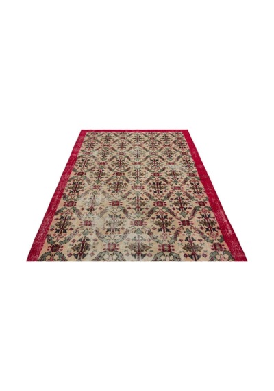 El Dokuması Vintage Yün-pamuk Naturel Halı 18338 160 X 260 Cm Çok Renkli