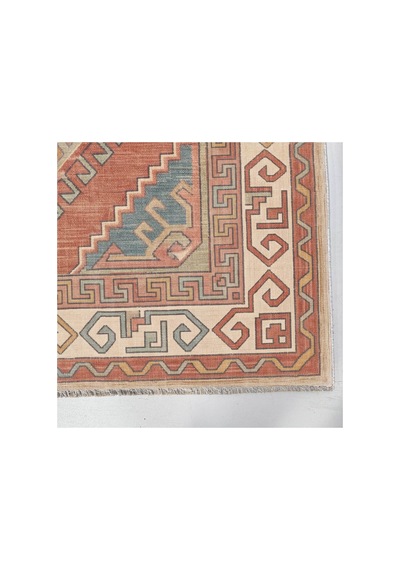 Anadolu Motifli Vintage Görünümlü Halı Kiremit Bej 3049 Kırmızı