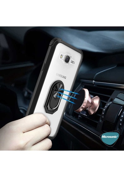 Microsonic Samsung Galaxy Uyumlu J7 Core Kılıf Grande Clear Ring Holder
