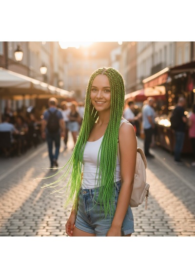 Afrika Örgüsü Ve Rasta İçin Sentetik Saç - Neon Yeşil