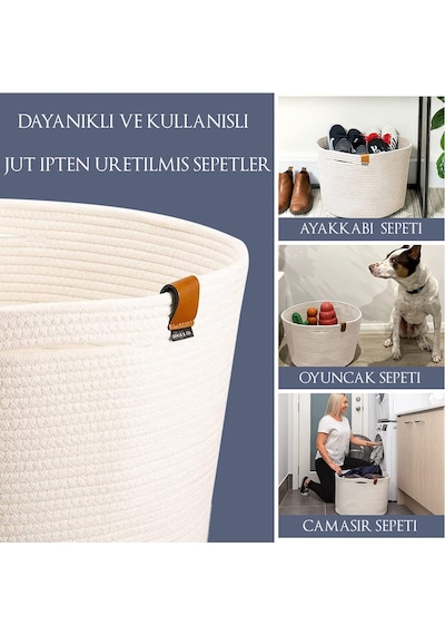 Mavaux Camatschua Büyük Boy Sepet Beyaz